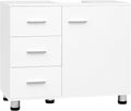 Freestanding Modern Bathroom Floor Cabinet with Adjustable Shelf & Double Doors