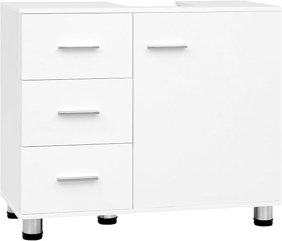Freestanding Modern Bathroom Floor Cabinet with Adjustable Shelf & Double Doors